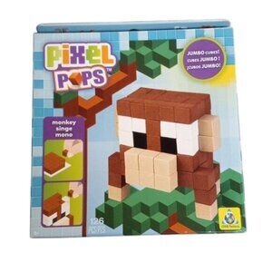 Pixel Pops Jumbo Monkey Building Kit 126 Pcs By Orb Factory Ages 6+ NEW